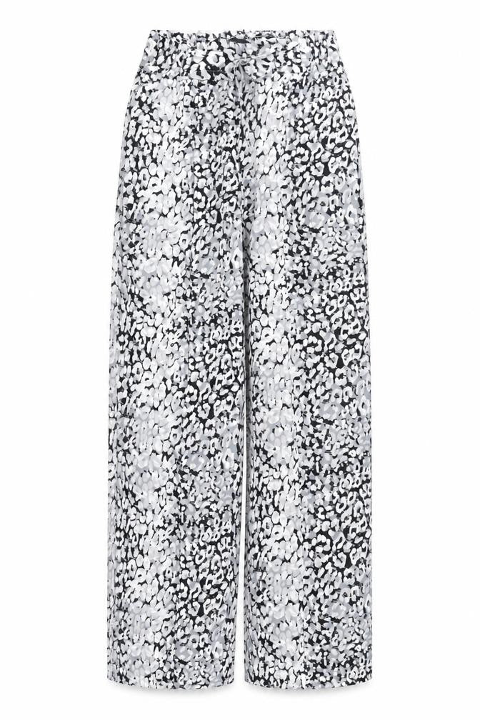 Marks and Spencer Womens Multicoloured Animal Print Polyester Trousers Size 8 L30 in Regular Tie - Leopard Print