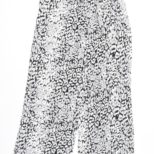 Marks and Spencer Womens Multicoloured Animal Print Polyester Trousers Size 8 L30 in Regular Tie - Leopard Print