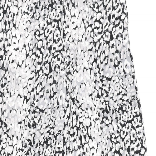 Marks and Spencer Womens Multicoloured Animal Print Polyester Trousers Size 8 L30 in Regular Tie - Leopard Print