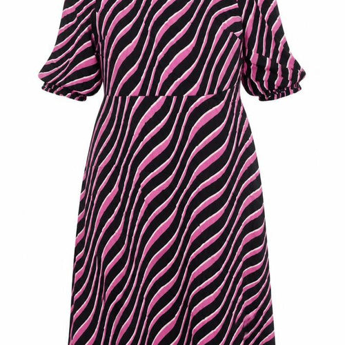 Marks and Spencer Womens Multicoloured Geometric Viscose A-Line Size 14 Round Neck Zip