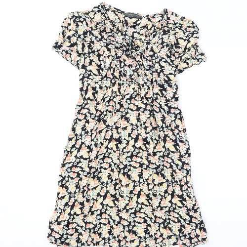 Blooming Marvellous Womens Multicoloured Geometric Viscose A-Line Size 12 V-Neck Pullover - Tie Detail