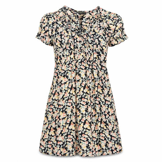 Front view of Blooming Marvellous women’s multicoloured geometric viscose a-line, size UK 12, v-neck pullover - tie detail