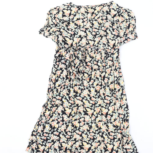 Blooming Marvellous Womens Multicoloured Geometric Viscose A-Line Size 12 V-Neck Pullover - Tie Detail