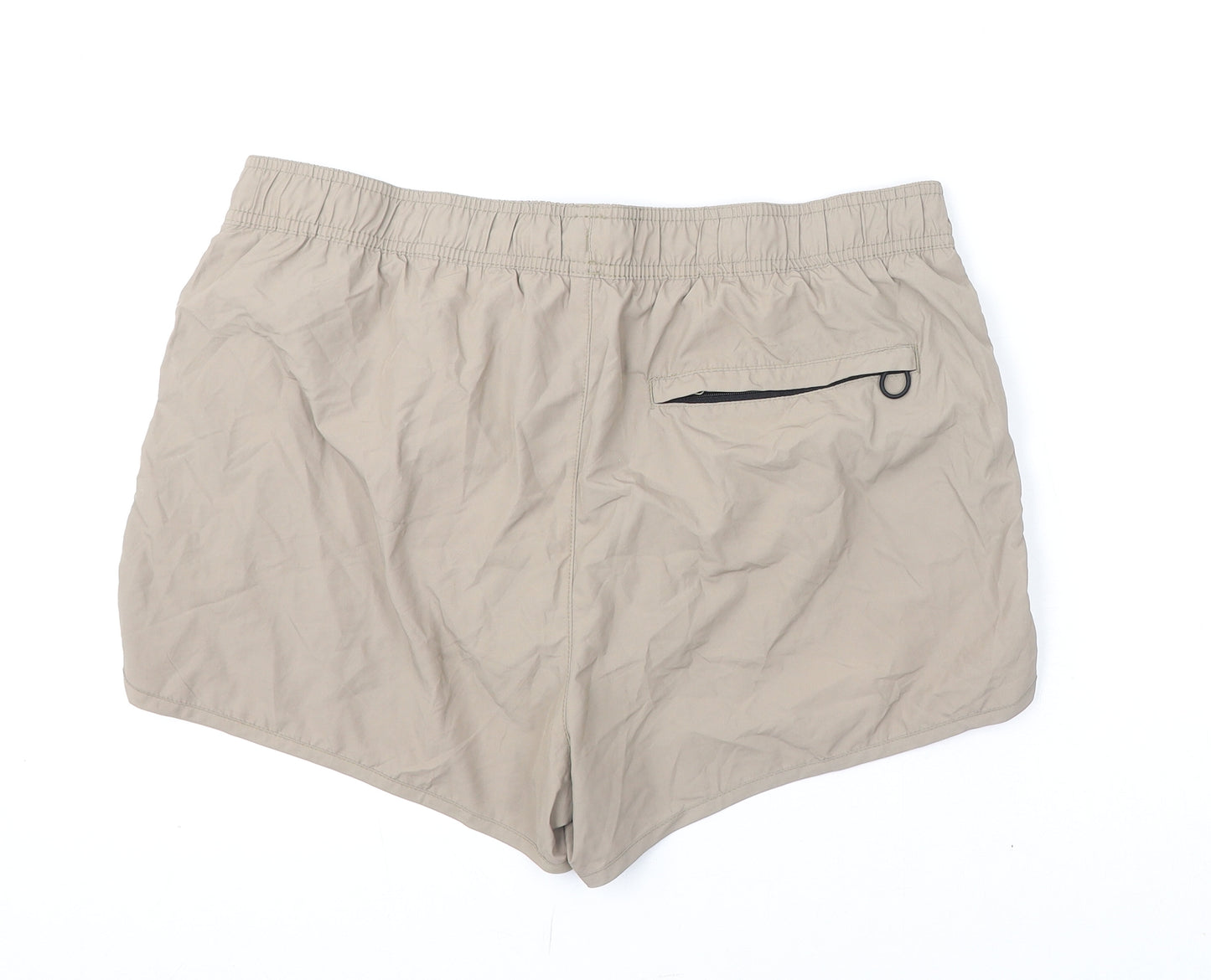 H&M Womens Beige Polyester Athletic Shorts Size L Regular Drawstring