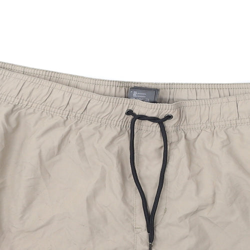H&M Womens Beige Polyester Athletic Shorts Size L Regular Drawstring