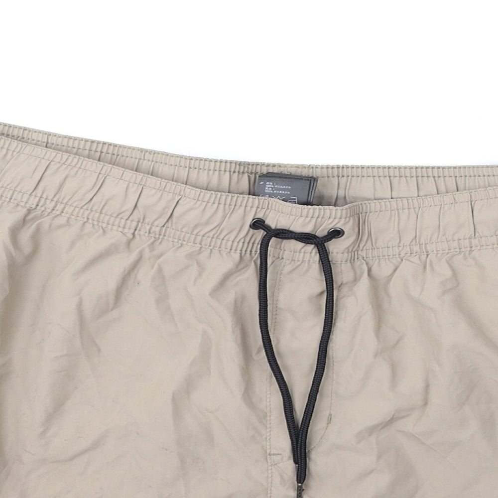 H&M Womens Beige Polyester Athletic Shorts Size L Regular Drawstring
