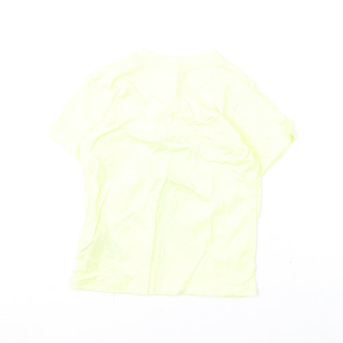 Marks and Spencer Girls Yellow Cotton Basic T-Shirt Size 2-3 Years Round Neck Snap - Love Summer, Bunny