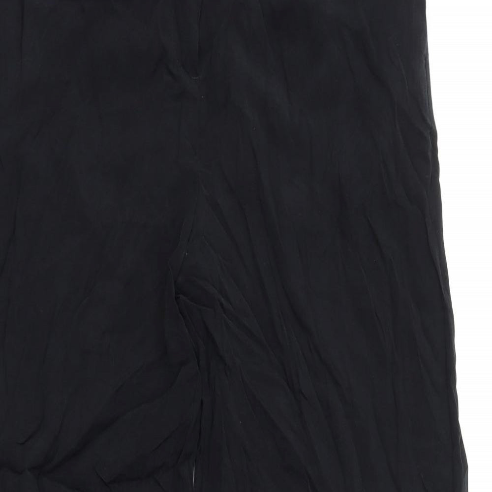 Autograph Womens Black Cupro Trousers Size 12 L30 in Regular