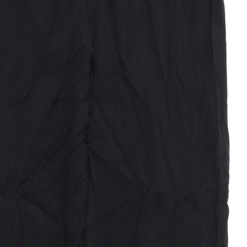 Autograph Womens Black Cupro Trousers Size 12 L30 in Regular