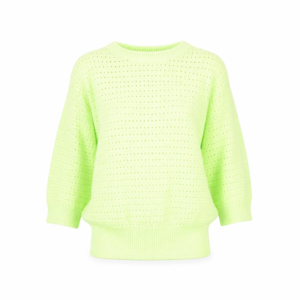 Front view of Marks & Spencer women’s green round neck cotton jumper, size XS