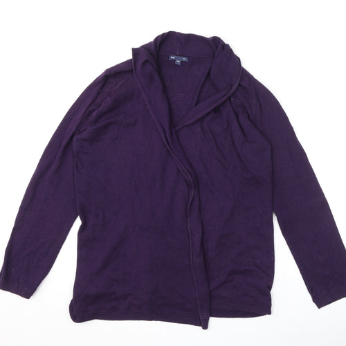 Gap Womens Purple V-Neck Cotton Cardigan Jumper Size L