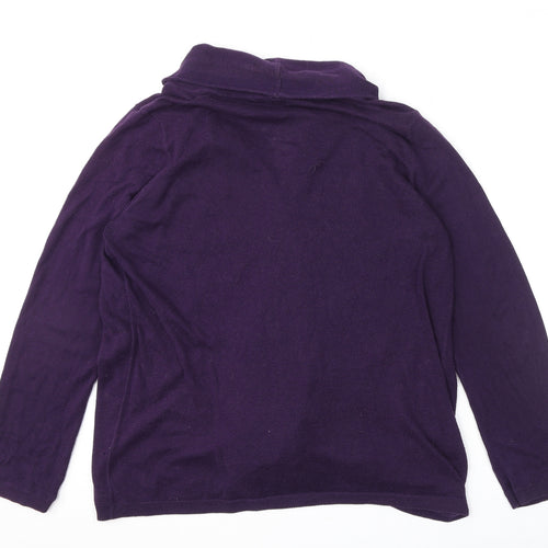Gap Womens Purple V-Neck Cotton Cardigan Jumper Size L