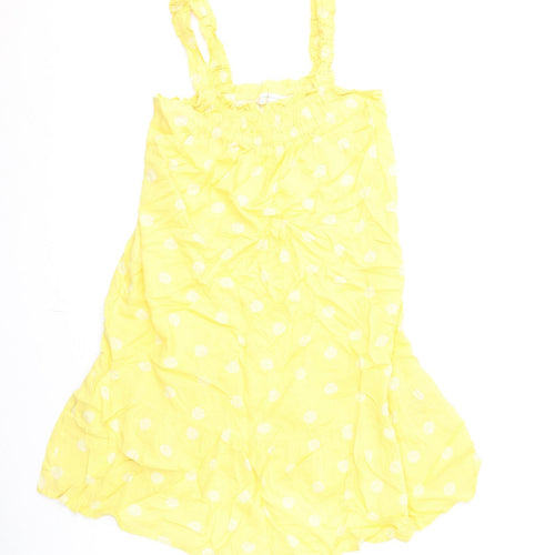 Marks and Spencer Womens Yellow Geometric Viscose Cami Dress Size 8 - Sea Shells