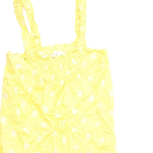 Marks and Spencer Womens Yellow Geometric Viscose Cami Dress Size 8 - Sea Shells
