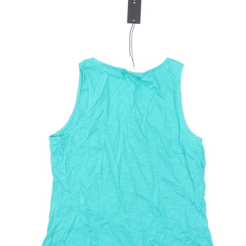 Poeticgem Womens Green Cotton Basic Tank Size 12 V-Neck