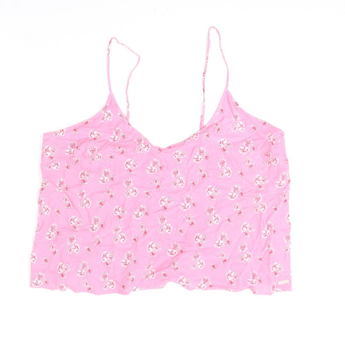 Marks and Spencer Womens Pink Floral Viscose Cami Pyjama Top Size 20 - Ghost