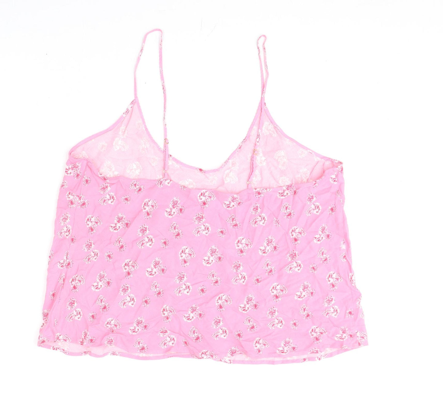 Marks and Spencer Womens Pink Floral Viscose Cami Pyjama Top Size 20 - Ghost