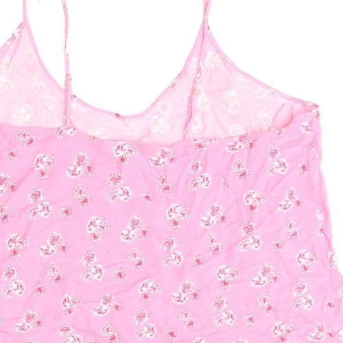 Marks and Spencer Womens Pink Floral Viscose Cami Pyjama Top Size 20 - Ghost