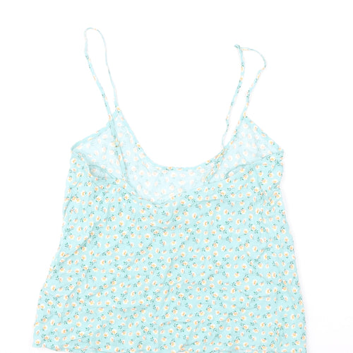 Marks and Spencer Womens Blue Floral Viscose Cami Pyjama Top Size 8 - Ghost