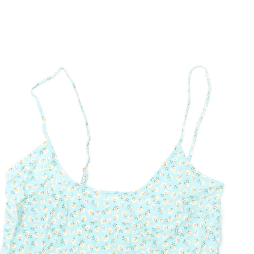 Marks and Spencer Womens Blue Floral Viscose Cami Pyjama Top Size 8 - Ghost