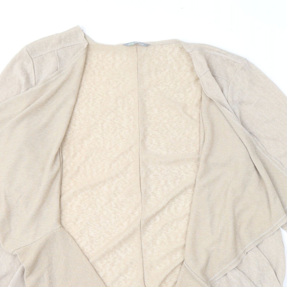 Marks and Spencer Womens Beige V-Neck Polyester Cardigan Jumper Size 16 - Waterfall Cardigan