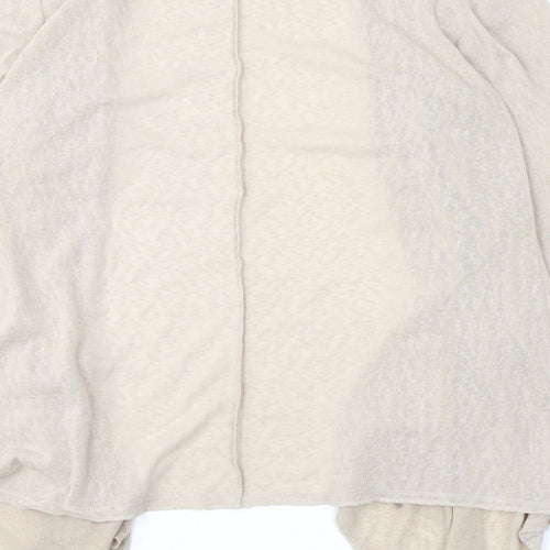 Marks and Spencer Womens Beige V-Neck Polyester Cardigan Jumper Size 16 - Waterfall Cardigan