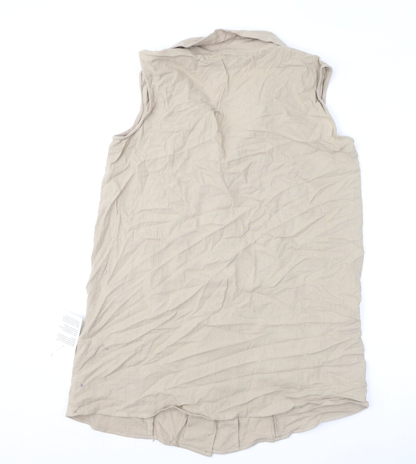 ASOS Womens Beige 100% Cotton A-Line Size 16 Collared Button