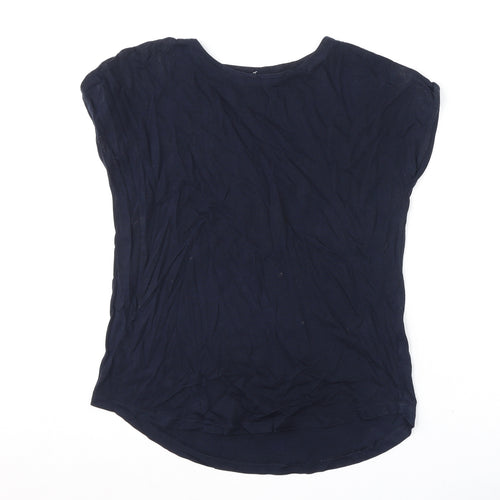 NEXT Womens Blue 100% Cotton Basic T-Shirt Size 14 Round Neck