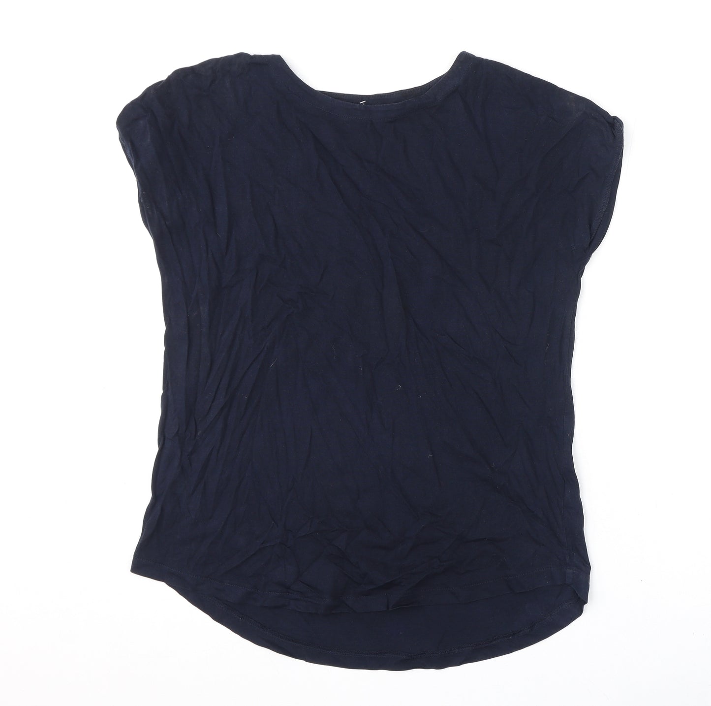 NEXT Womens Blue 100% Cotton Basic T-Shirt Size 14 Round Neck