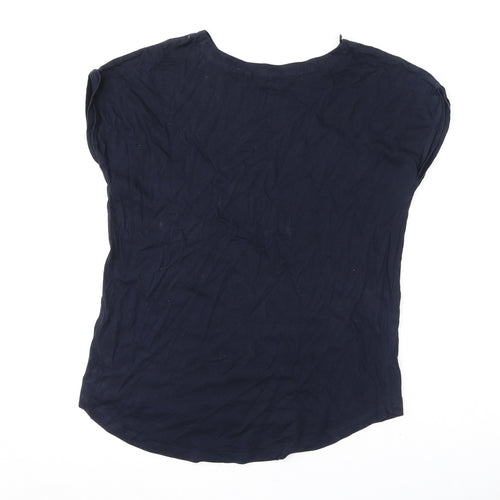 NEXT Womens Blue 100% Cotton Basic T-Shirt Size 14 Round Neck