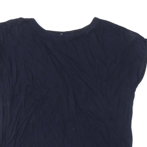 NEXT Womens Blue 100% Cotton Basic T-Shirt Size 14 Round Neck