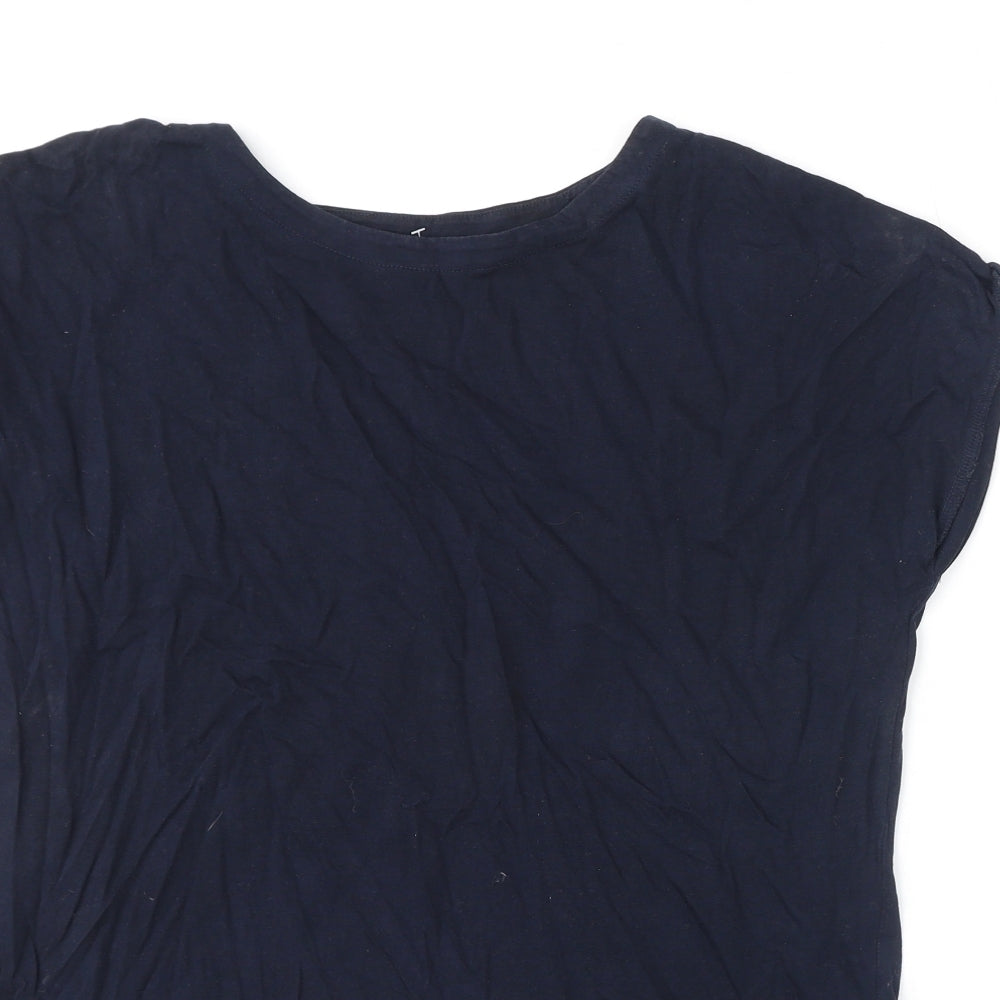 NEXT Womens Blue 100% Cotton Basic T-Shirt Size 14 Round Neck