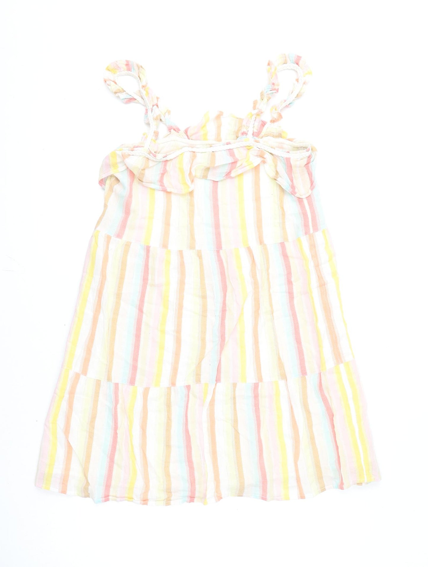 Sézane Womens Multicoloured Striped Cotton A-Line Size 10 Square Neck Pullover