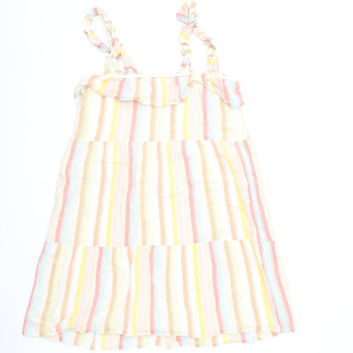 Sézane Womens Multicoloured Striped Cotton A-Line Size 10 Square Neck Pullover