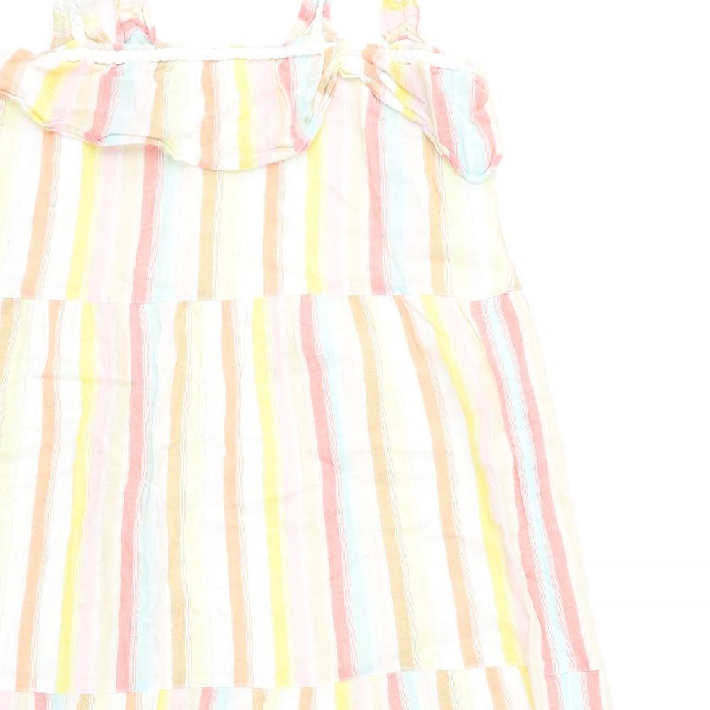 Sézane Womens Multicoloured Striped Cotton A-Line Size 10 Square Neck Pullover