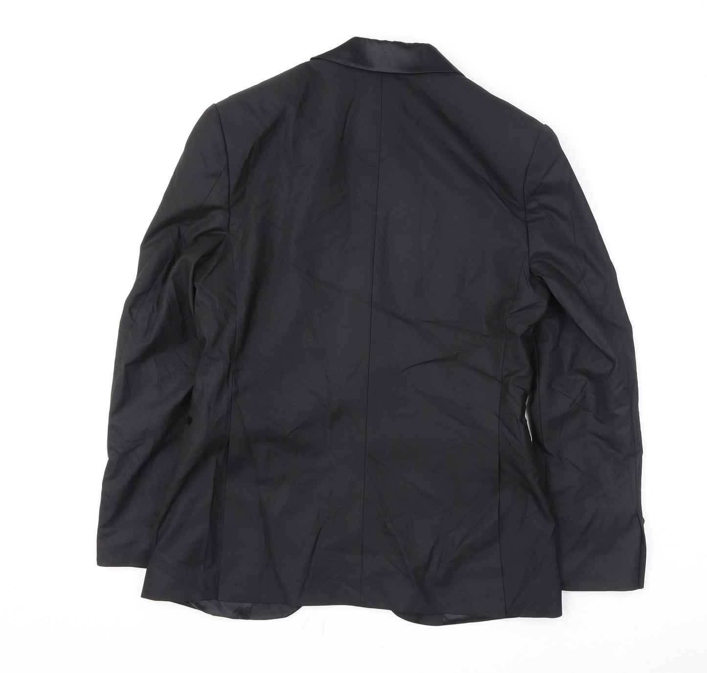 Marks and Spencer Mens Black Polyester Jacket Blazer Size 36 Regular