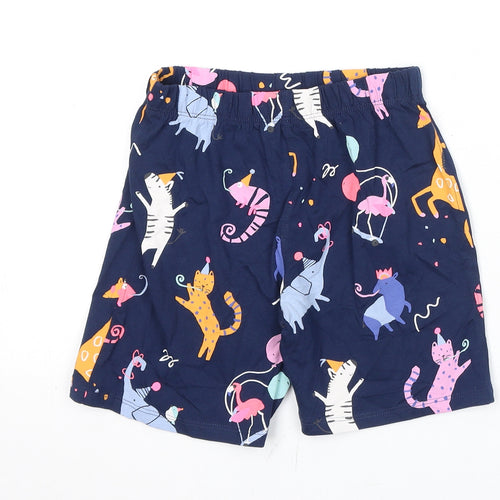 Marks and Spencer Boys Blue Geometric 100% Cotton Sleep Shorts Size 5-6 Years Pullover - Party Animals