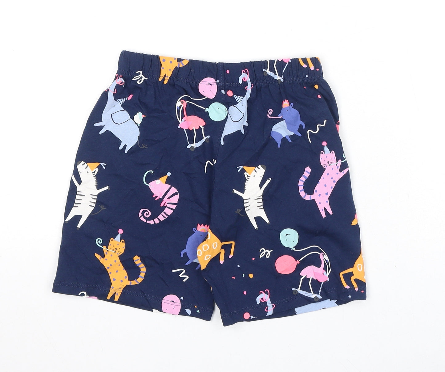 Marks and Spencer Boys Blue Geometric 100% Cotton Sleep Shorts Size 5-6 Years Pullover - Party Animals