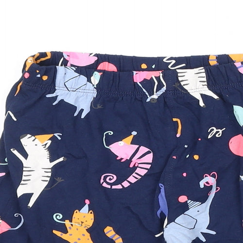 Marks and Spencer Boys Blue Geometric 100% Cotton Sleep Shorts Size 5-6 Years Pullover - Party Animals