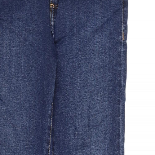 Wallis Womens Blue Cotton Straight Jeans Size 8 L27 in Regular Zip