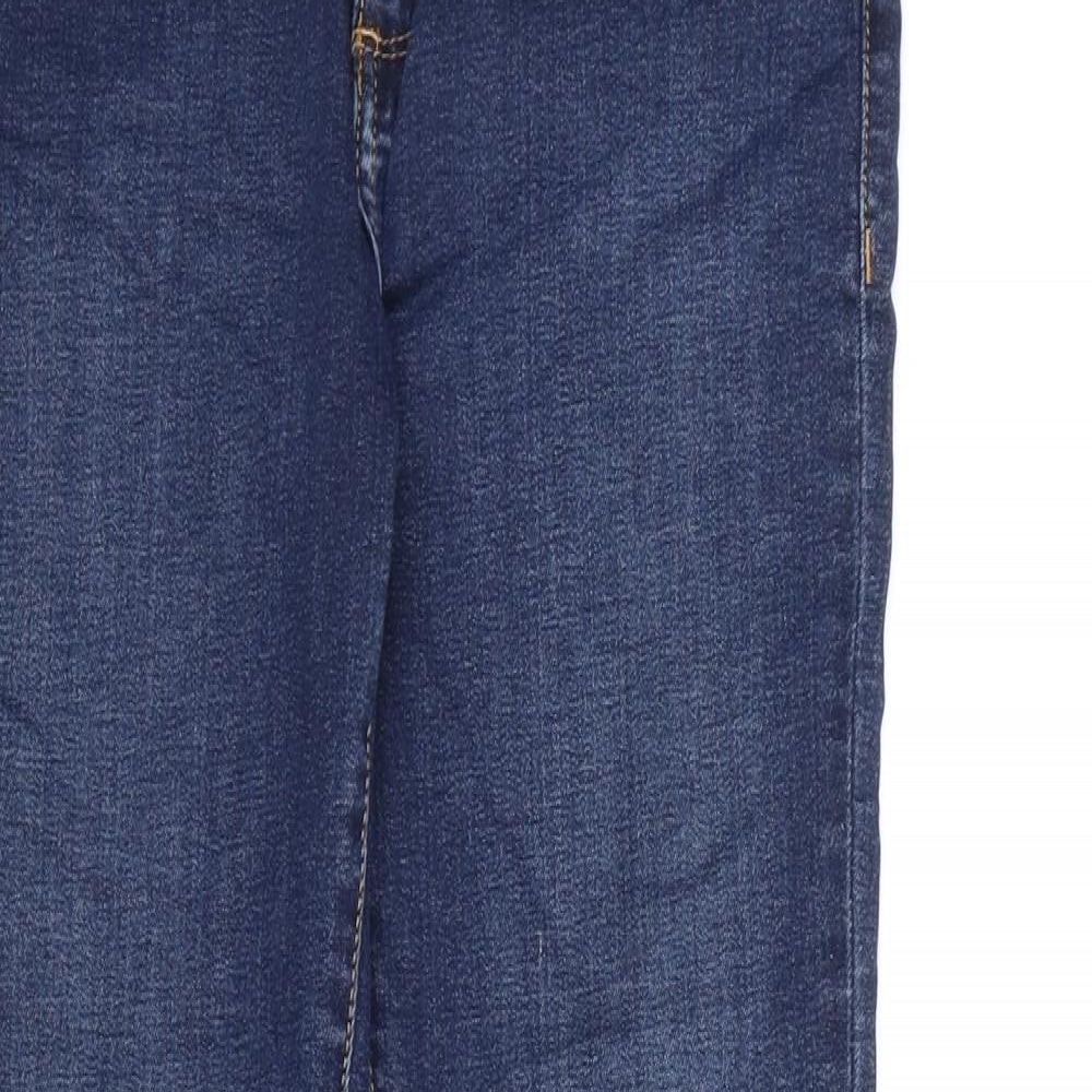 Wallis Womens Blue Cotton Straight Jeans Size 8 L27 in Regular Zip