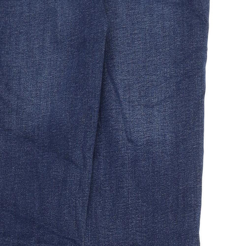 Wallis Womens Blue Cotton Straight Jeans Size 8 L27 in Regular Zip