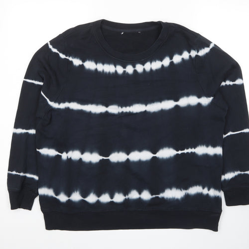 Marks and Spencer Womens Blue Striped Cotton Pullover Sweatshirt Size 18 Pullover - Tie Dye