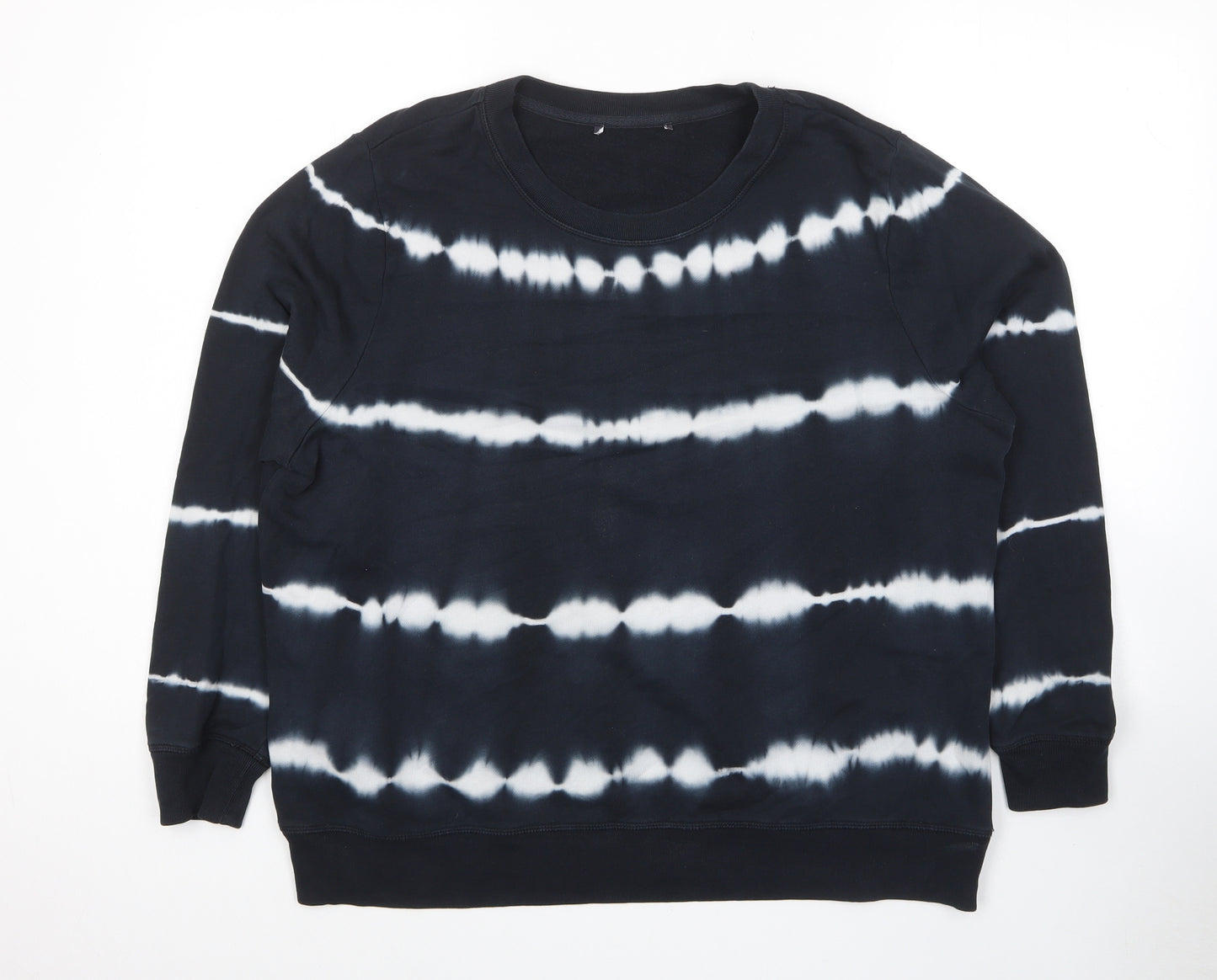 Marks and Spencer Womens Blue Striped Cotton Pullover Sweatshirt Size 18 Pullover - Tie Dye