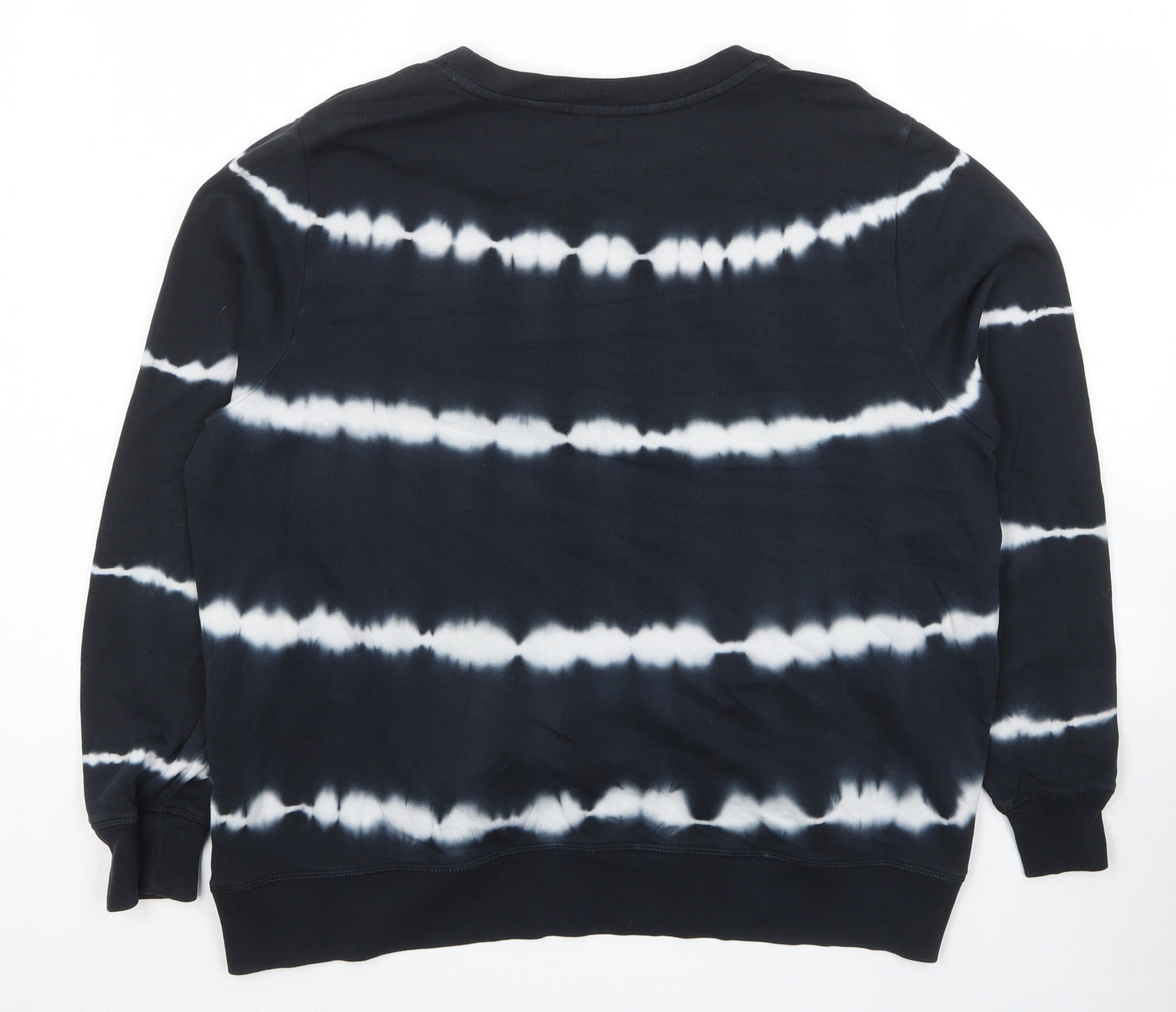 Marks and Spencer Womens Blue Striped Cotton Pullover Sweatshirt Size 18 Pullover - Tie Dye