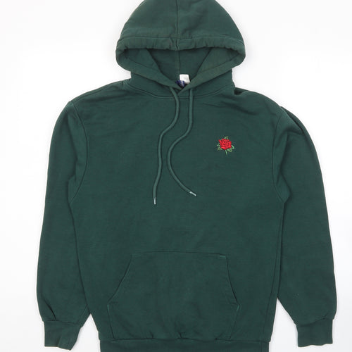 Divided by H&M Mens Green Cotton Pullover Hoodie Size XS