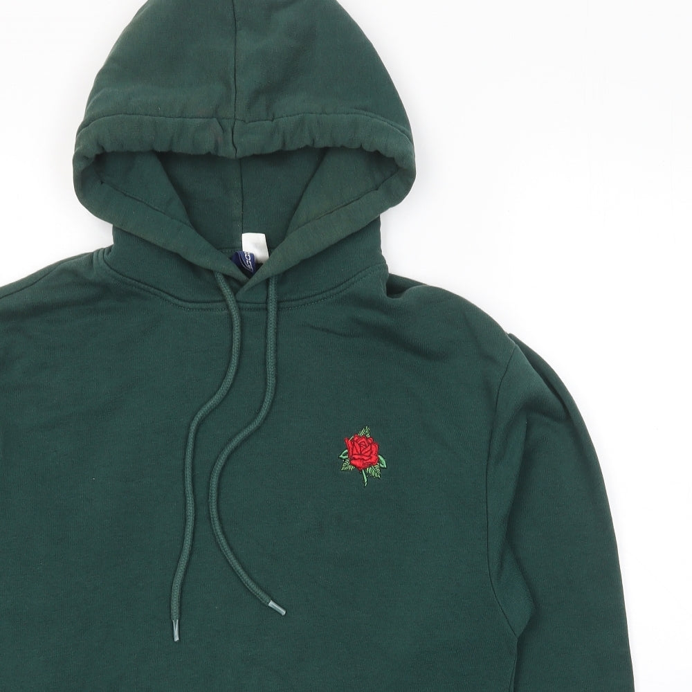 Divided by H&M Mens Green Cotton Pullover Hoodie Size XS