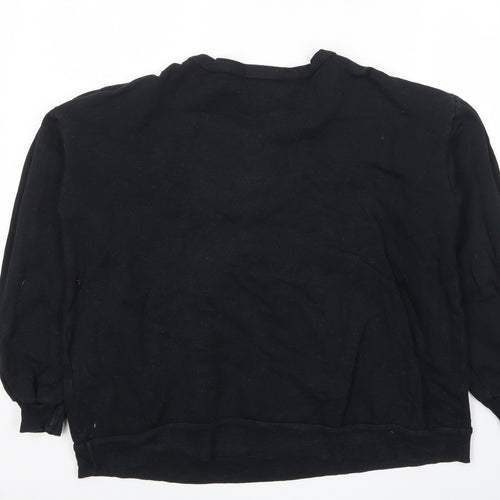 Pull&Bear Womens Black Cotton Pullover Sweatshirt Size M Pullover