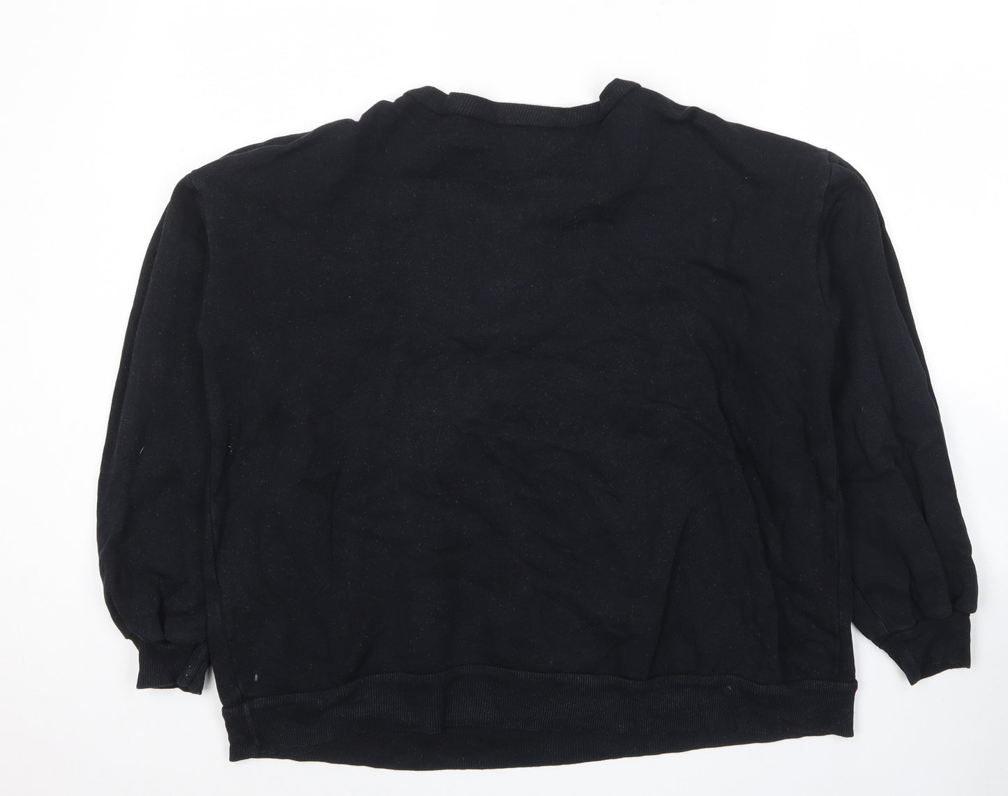 Pull&Bear Womens Black Cotton Pullover Sweatshirt Size M Pullover