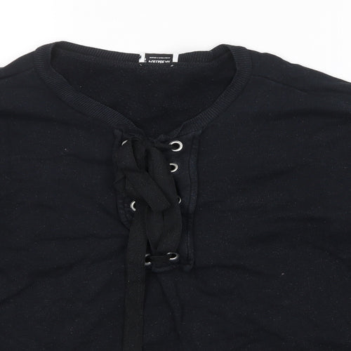 Pull&Bear Womens Black Cotton Pullover Sweatshirt Size M Pullover